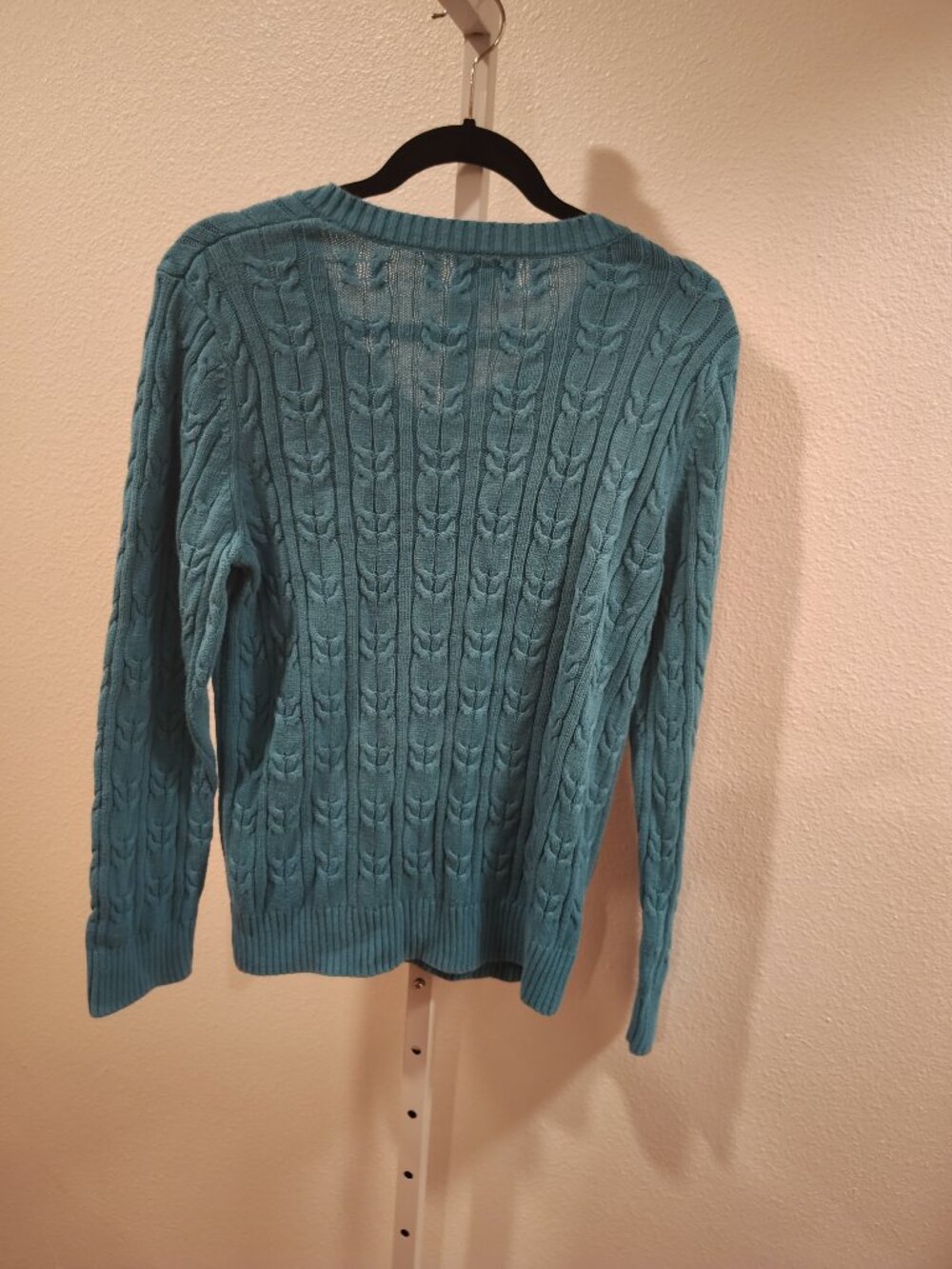 Croft & Barrow Women's Sweater Size Large V-Neck Cable Knit Long Sleeve - Picture 10 of 10